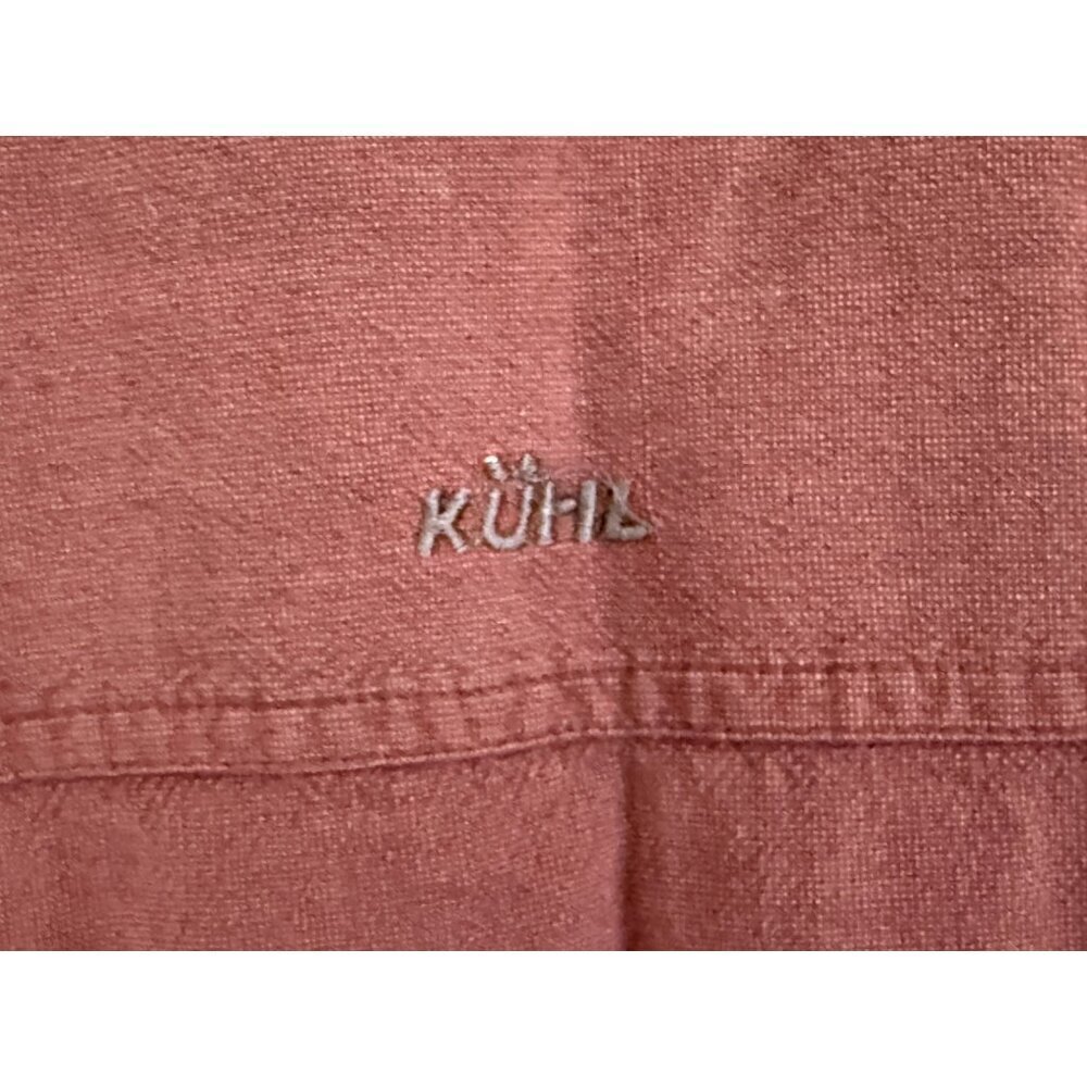 KÜHL long-sleeve button-down shirt fronts pockets washed burgundy/brown Size Med - Picture 6 of 8